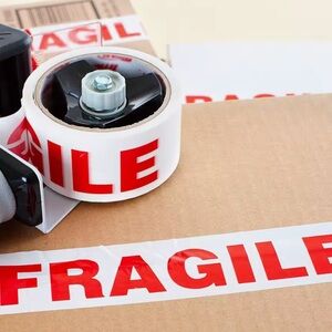 Red and White Fragile Tape Roll